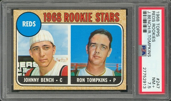 1968 Topps #247 Johnny Bench Rookie Card – PSA NM+ 7.5